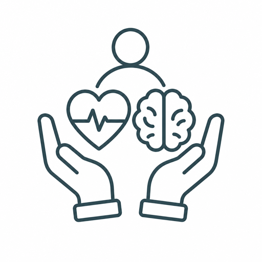 heart and brain support wellness icon